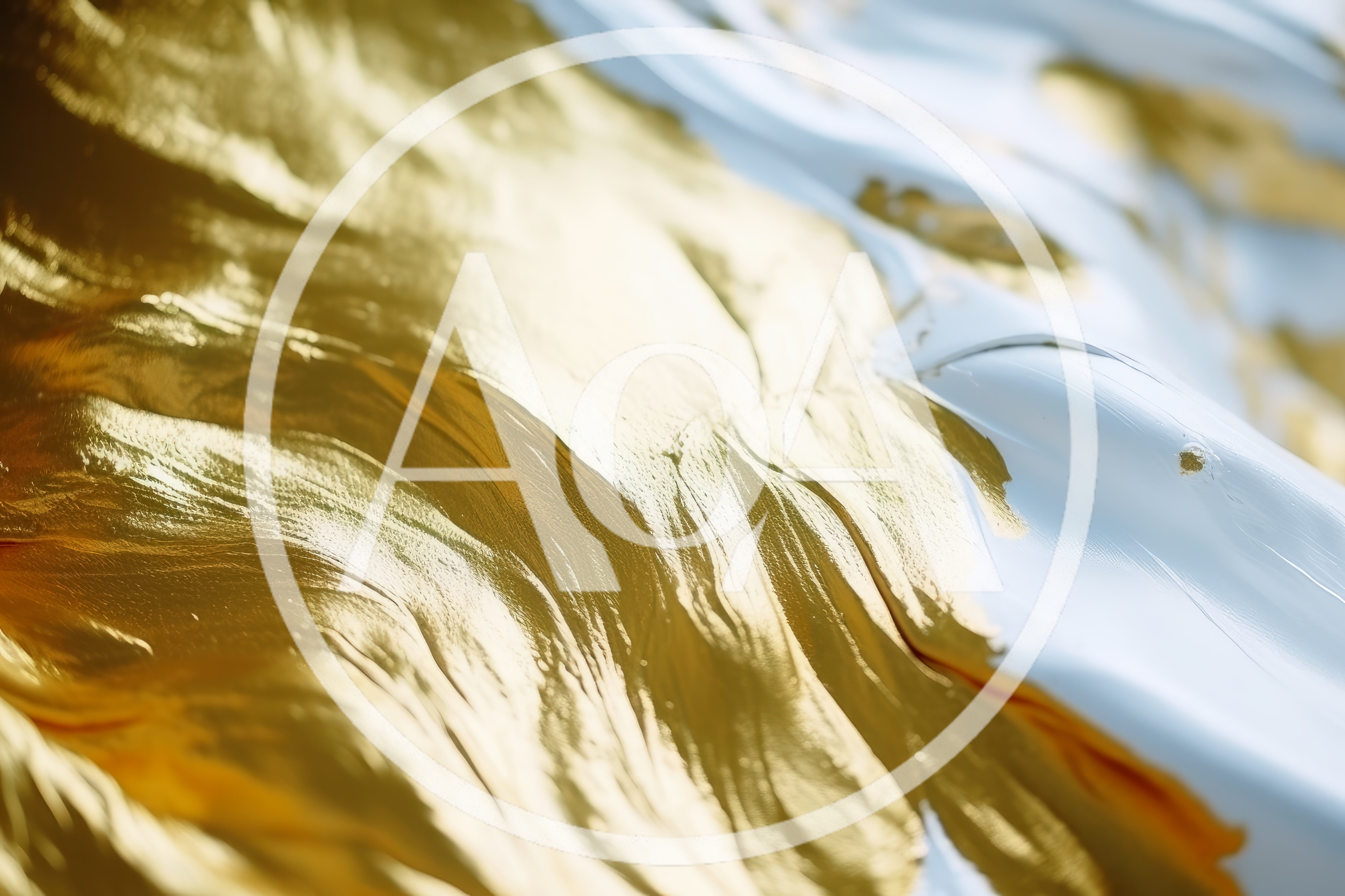 Abstract Liquid Gold And White Paint Swirls