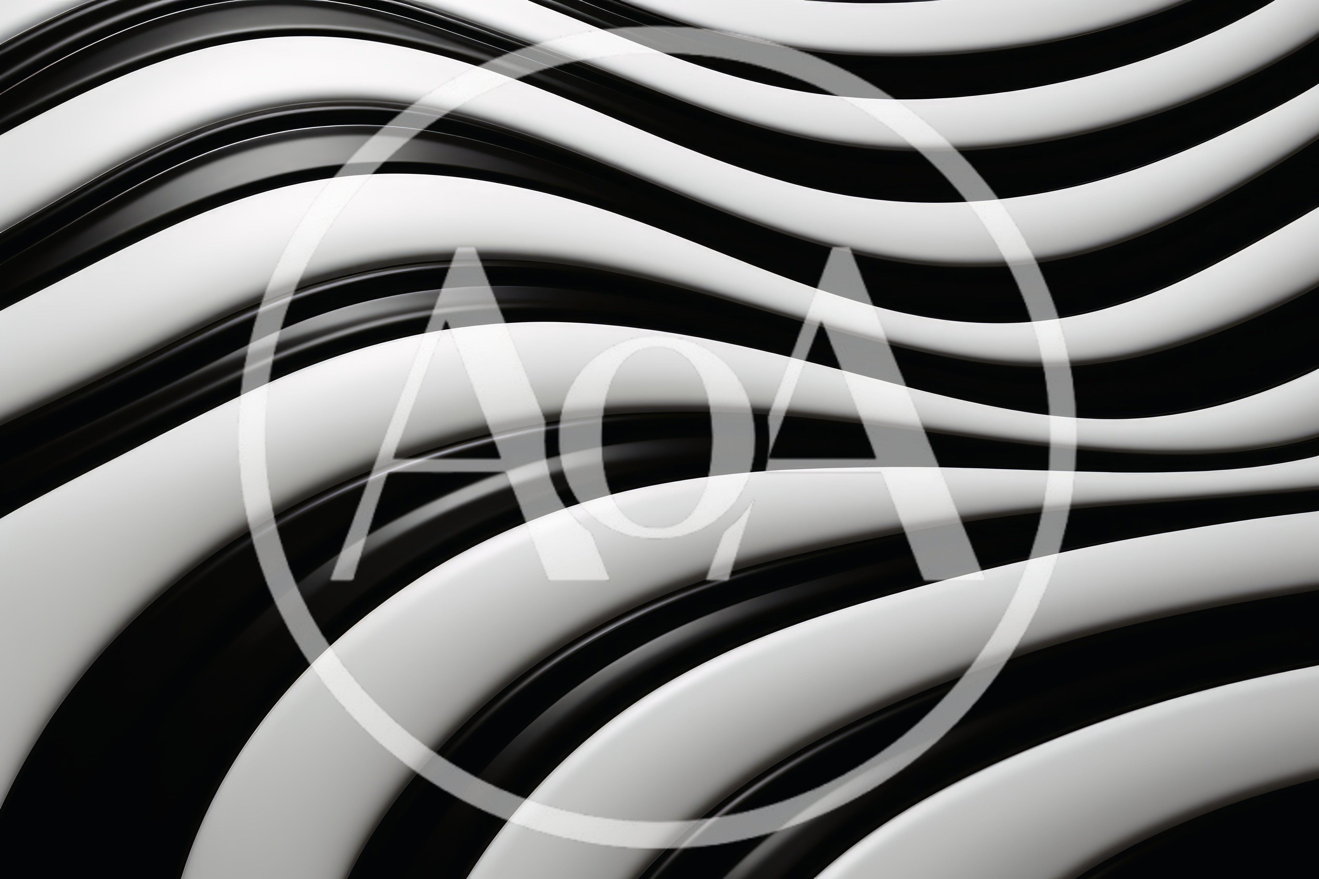 Abstract 3D Rendered Black And White Wavy Stripes