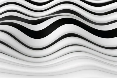 Abstract 3D Wavy Black And White Stripes