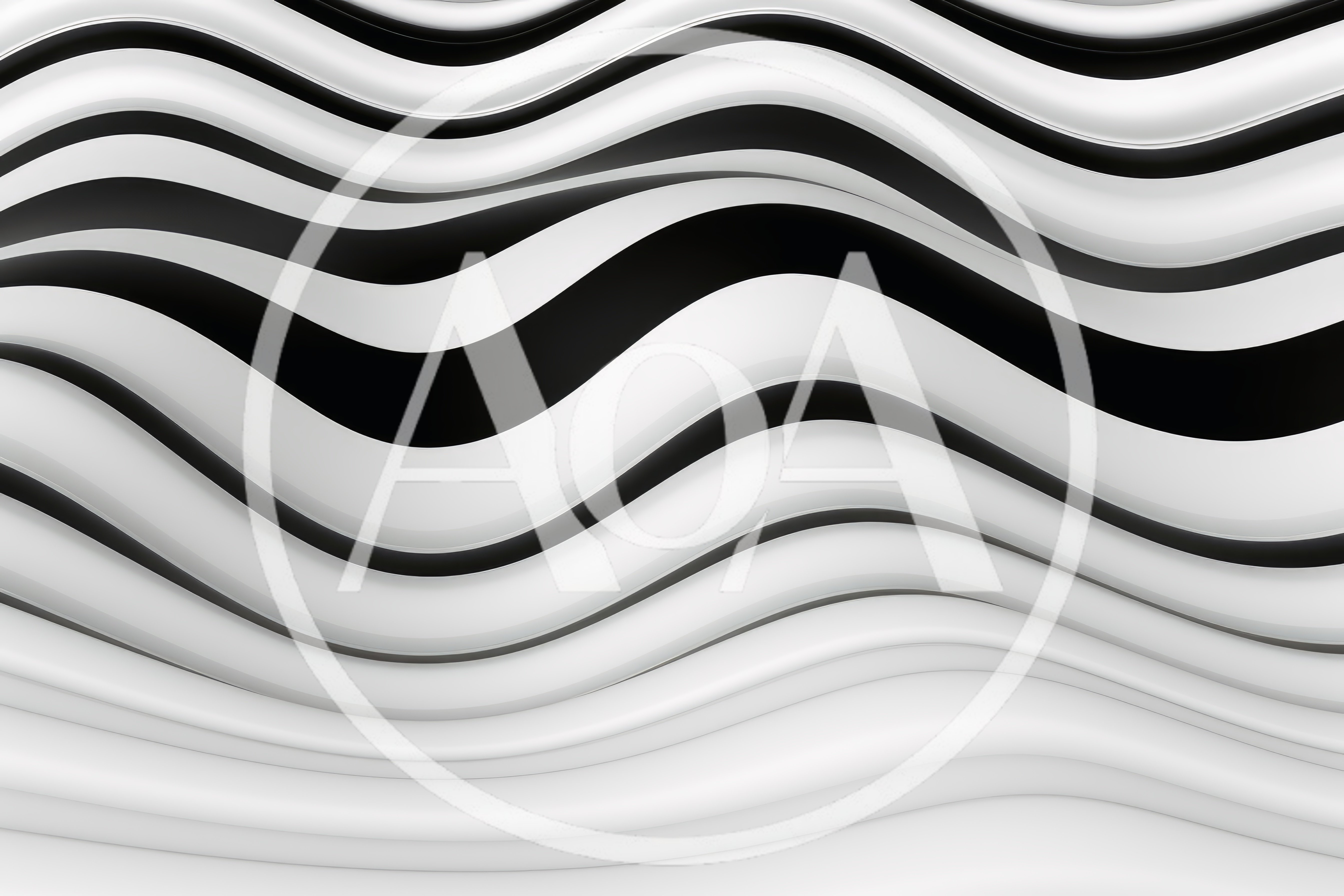 Abstract 3D Wavy Black And White Stripes