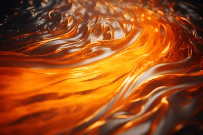 Abstract Flowing Liquid Gold Waves Background