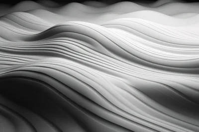 Abstract Monochrome Wavy 3D Surface Background