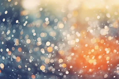 Abstract Bokeh Background With Soft Golden And Blue Lights
