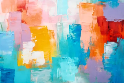 Abstract Oil Painting With Vibrant Textured Brushstrokes