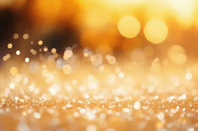 Golden Glittering Bokeh Background With Soft Light