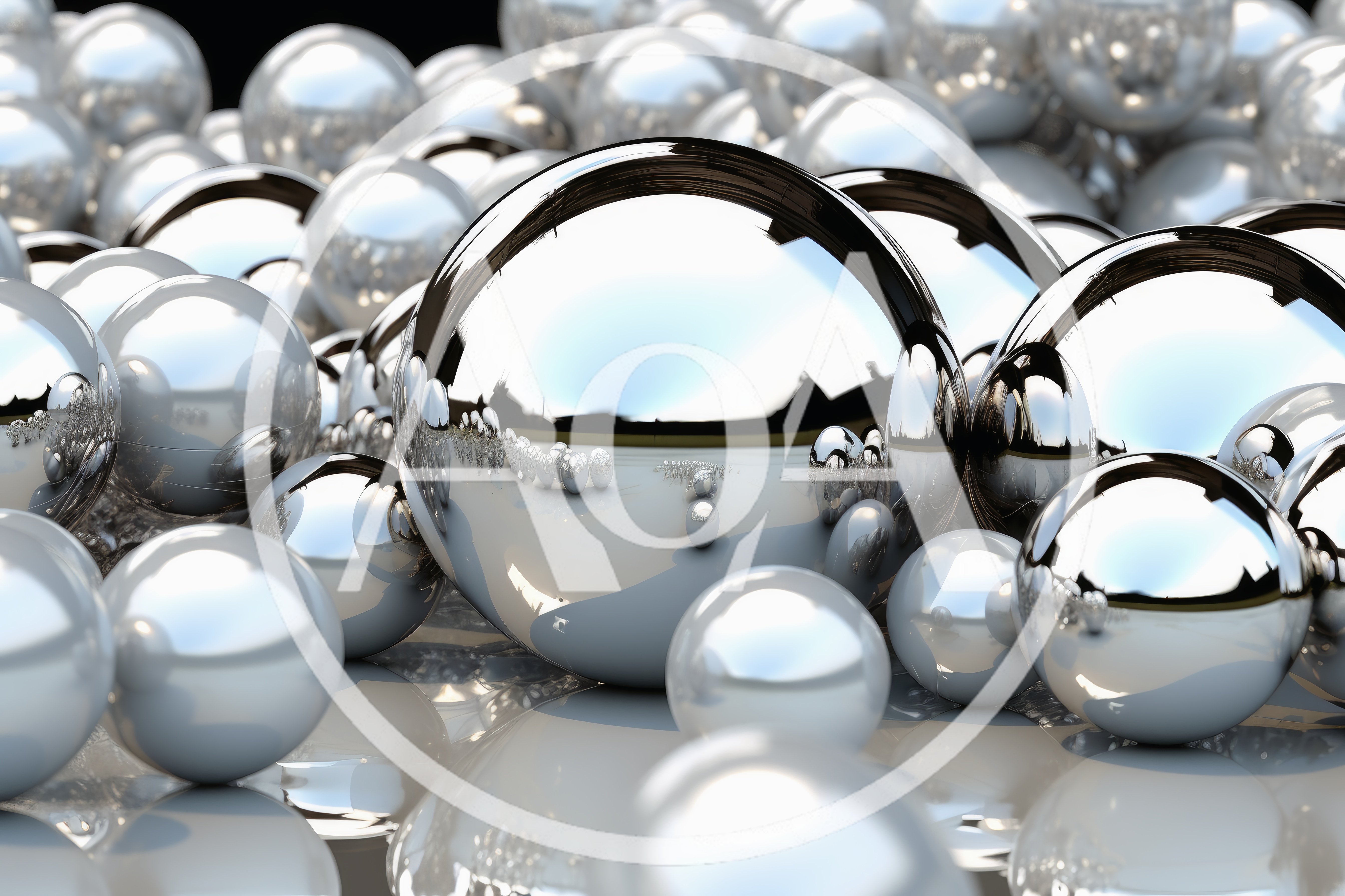 Abstract Background Of Shiny Metallic Chrome Spheres