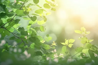 Sunlit Green Leaves In A Lush Forest