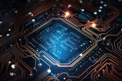 Close Up Of A High Tech Computer Processor Chip