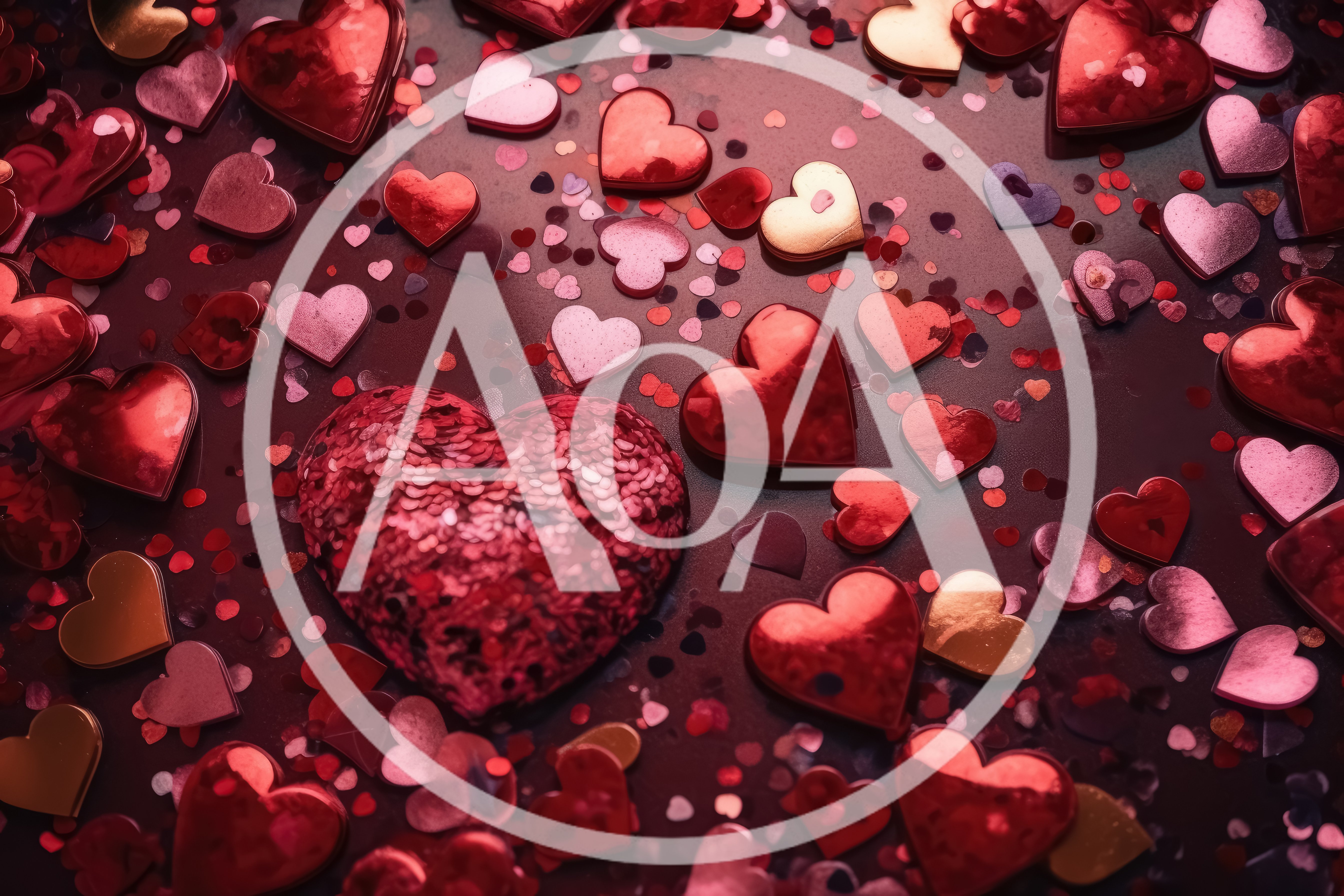 Red Heart Confetti and Glitter Decorations