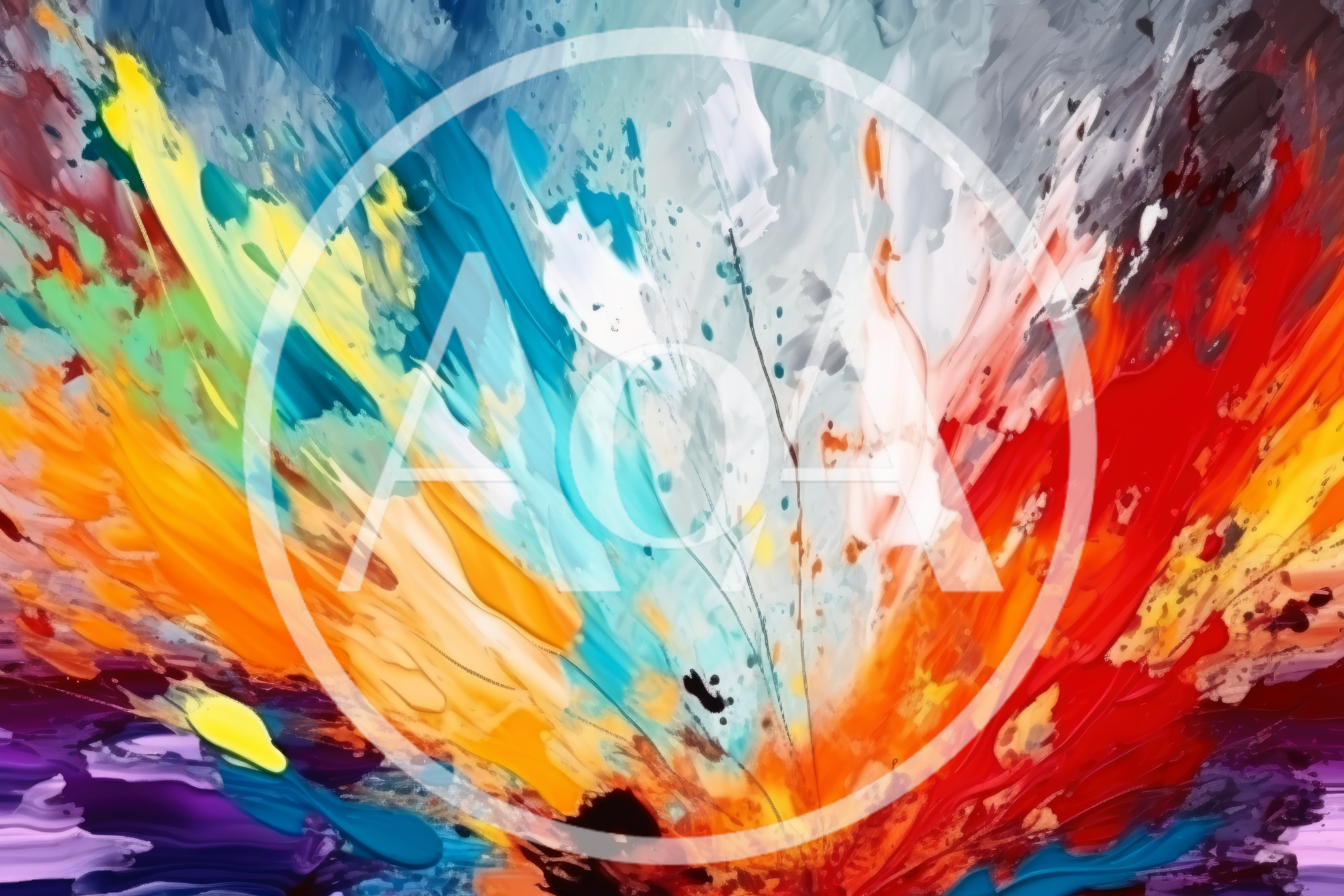 Abstract Oil Painting With Vibrant Colorful Brushstrokes