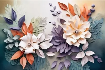 Paper Craft Floral Arrangement With Soft Pastel Tones