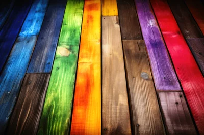 Multicolor Painted Wooden Planks Background