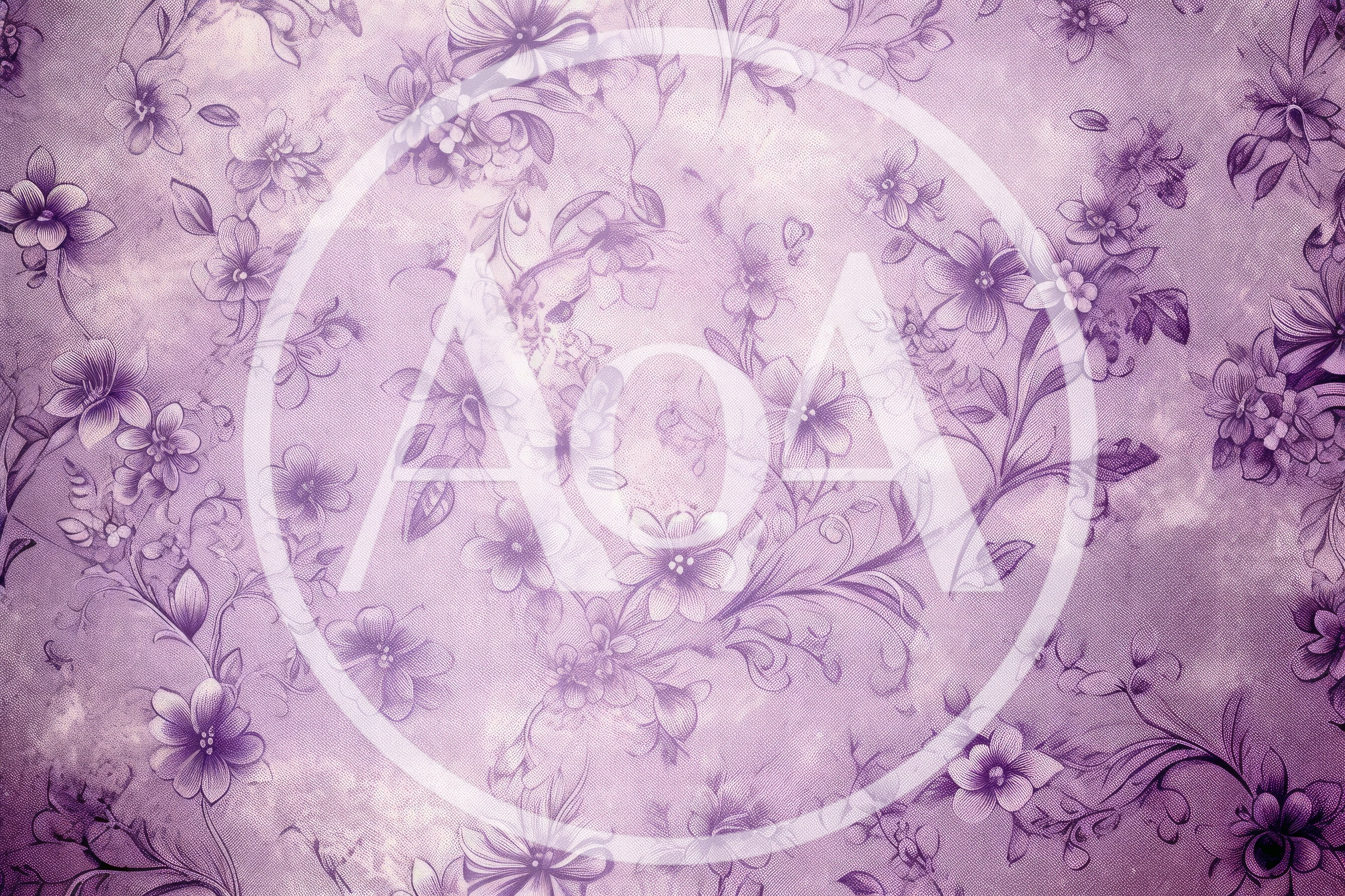 Vintage Floral Pattern Background With Purple Flowers