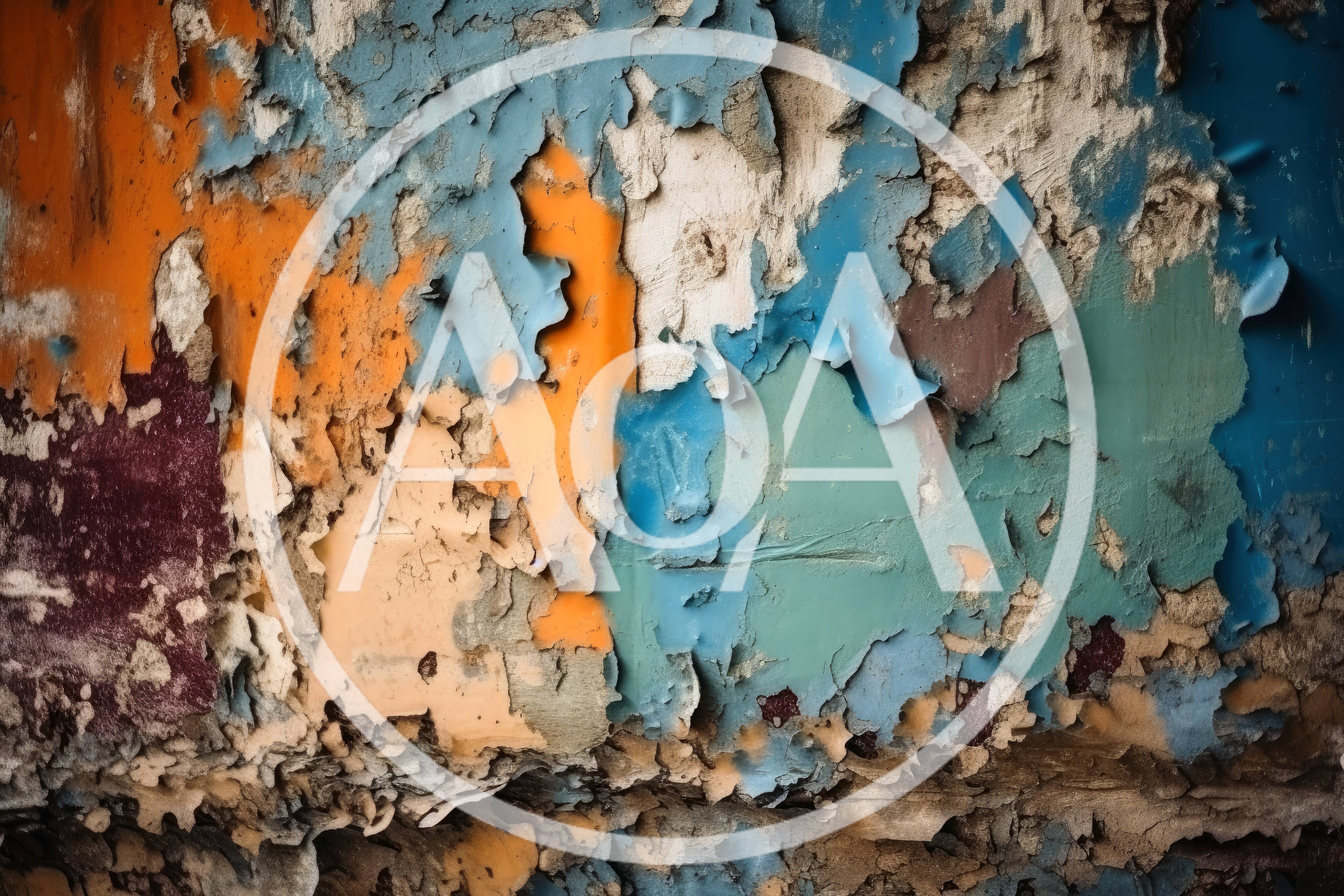 Weathered Wall With Peeling Multi Colored Paint Layers
