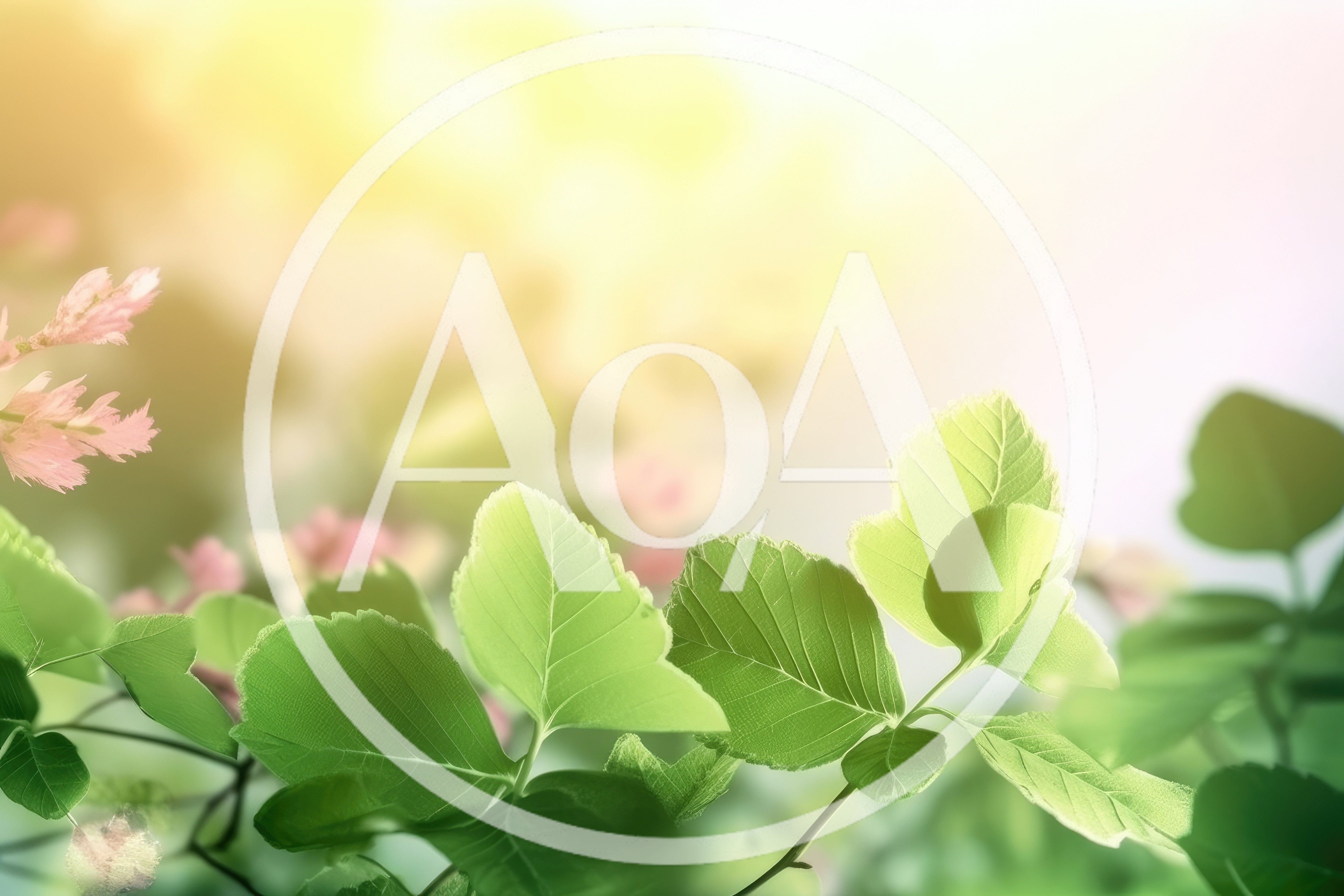 Fresh Green Leaves Against Soft Blurred Spring Background