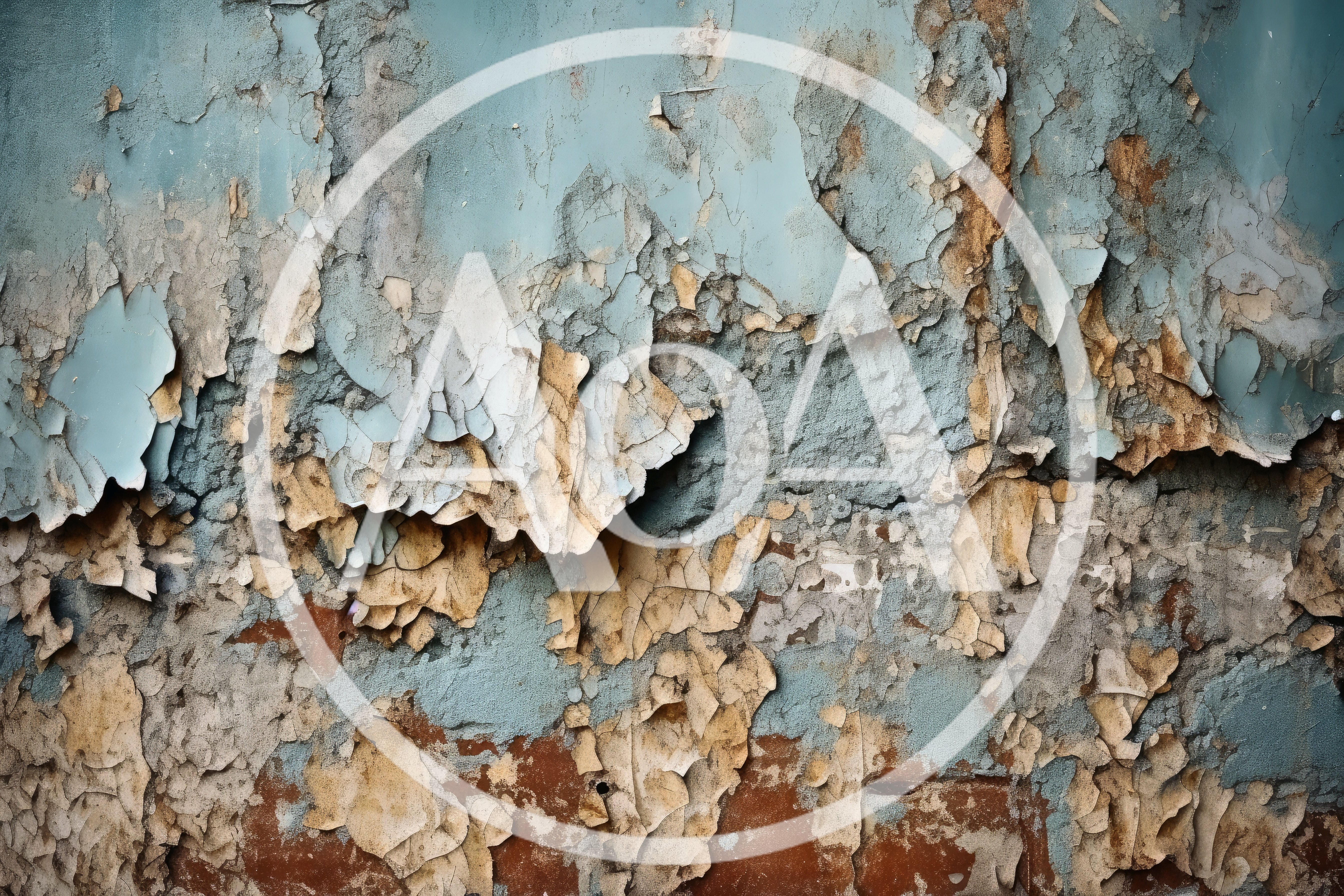 Weathered Wall With Peeling Blue Paint Texture