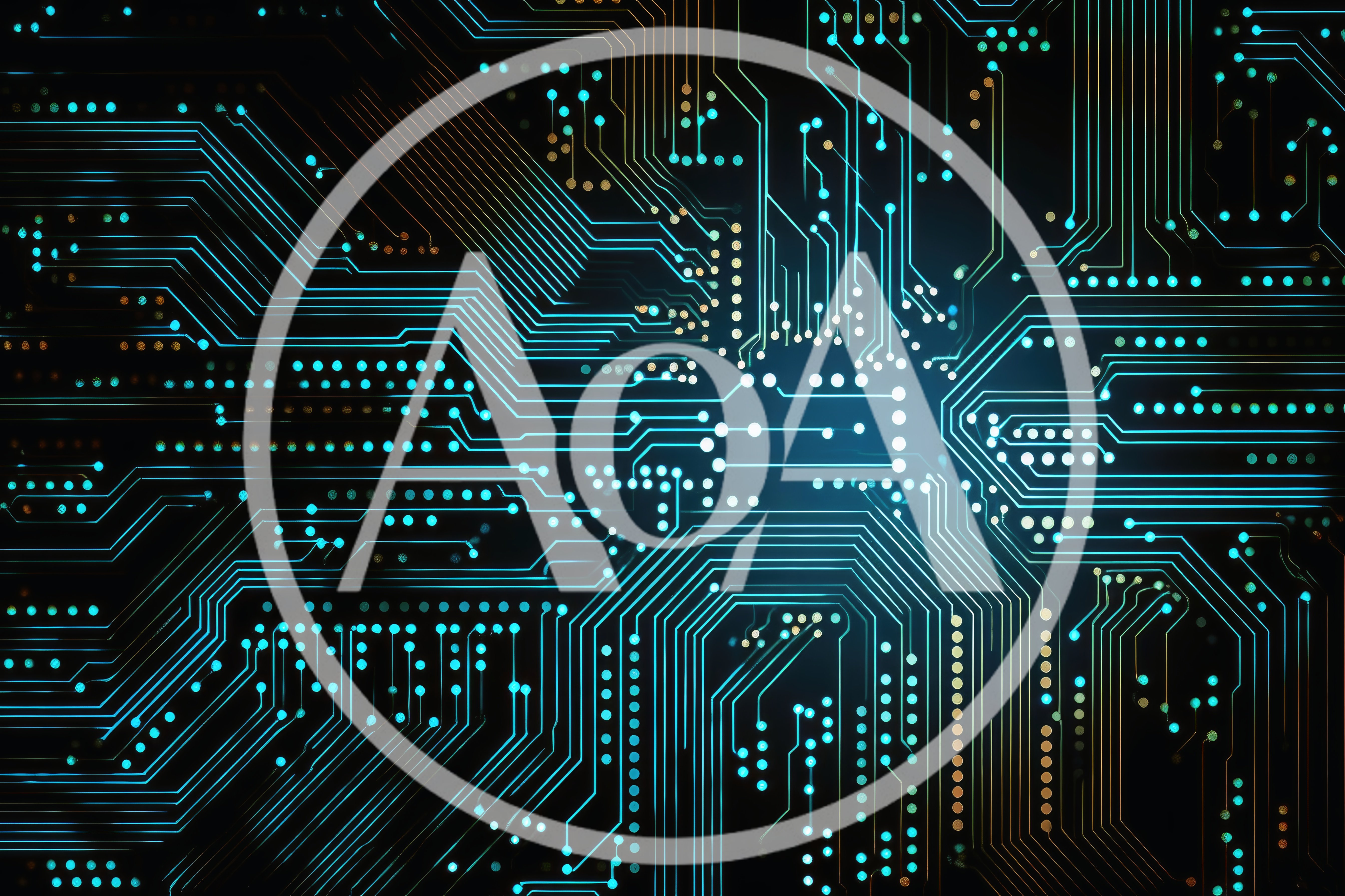 Abstract Digital Circuit Board Background With Glowing Data Lines