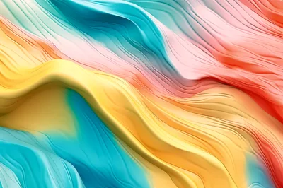 Abstract Flowing Waves Of Vibrant Colorful Fabric