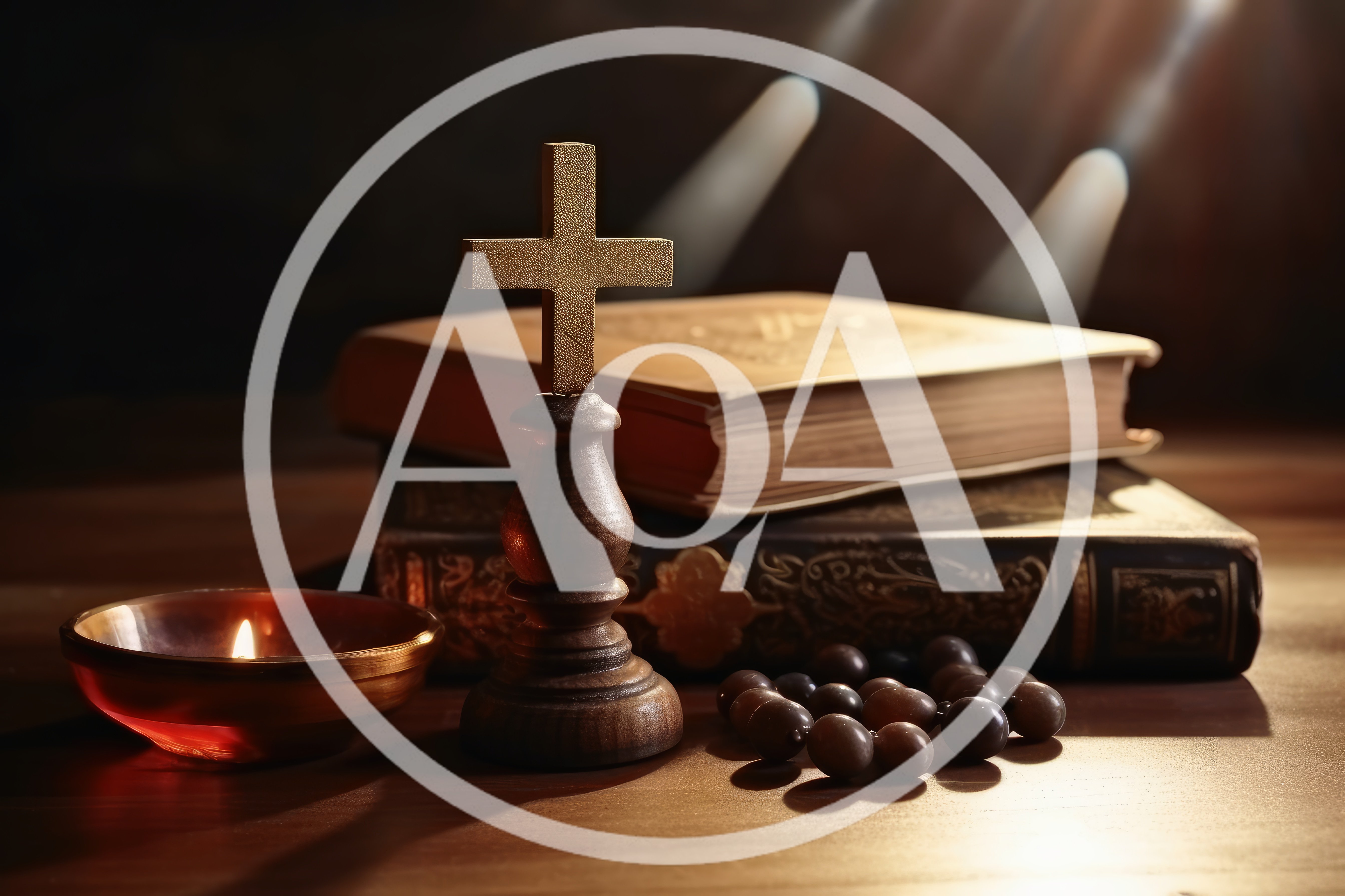 Religious Still Life With Cross And Holy Books
