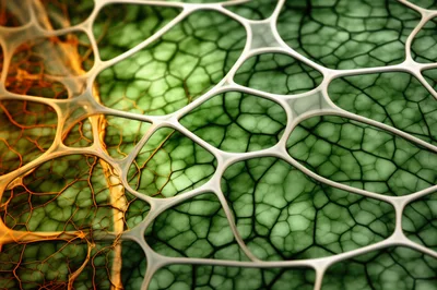 Abstract Macro View Of Organic Cellular Leaf Structure