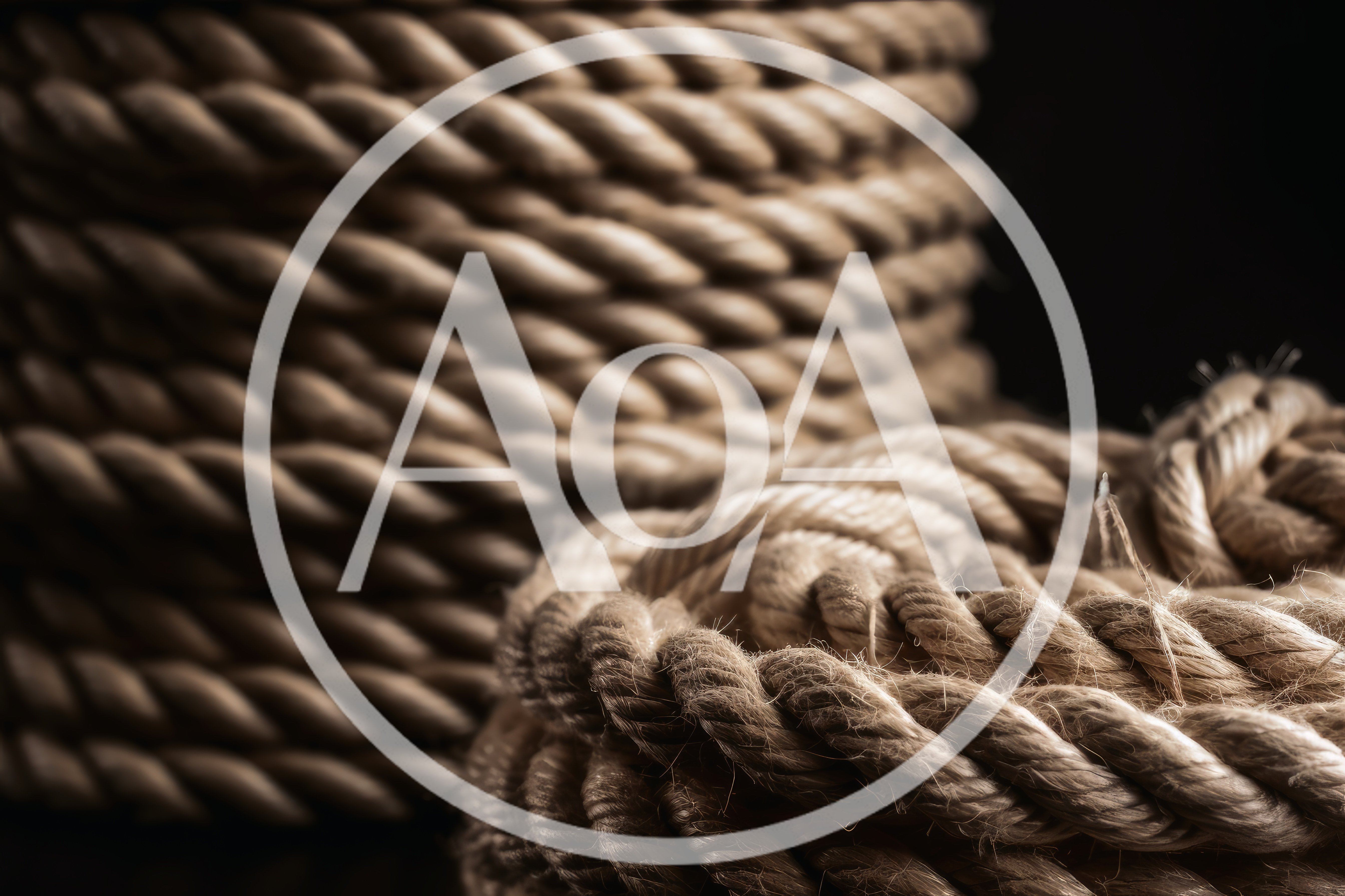 Coiled Natural Fiber Rope On Dark Background