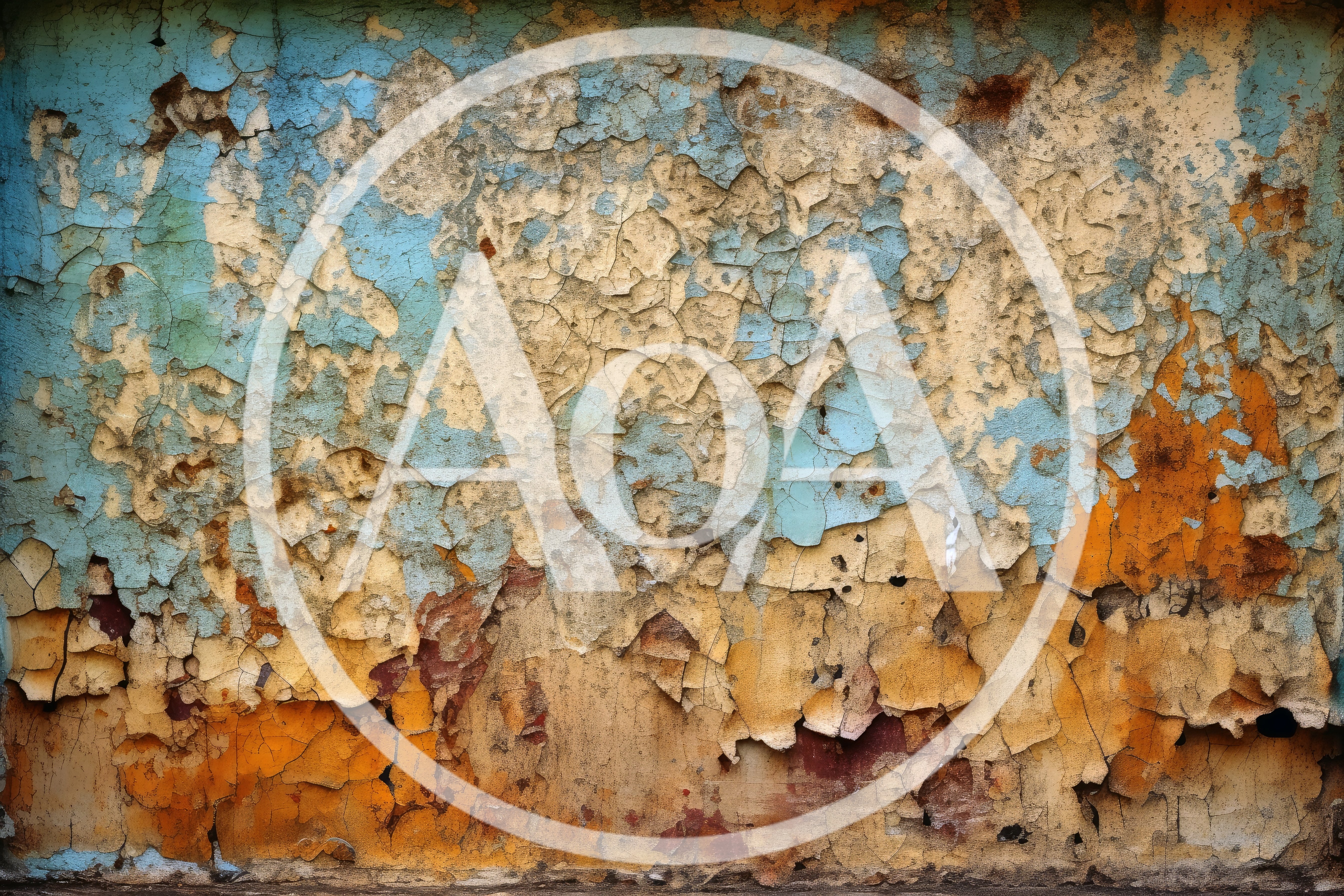 Weathered Wall With Peeling Layers Of Old Paint