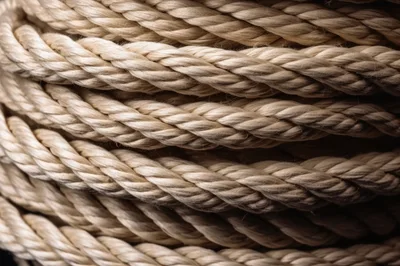 Coiled Thick Natural Fiber Rope Texture