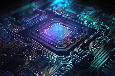 Close Up Of A Futuristic Computer Processor Chip