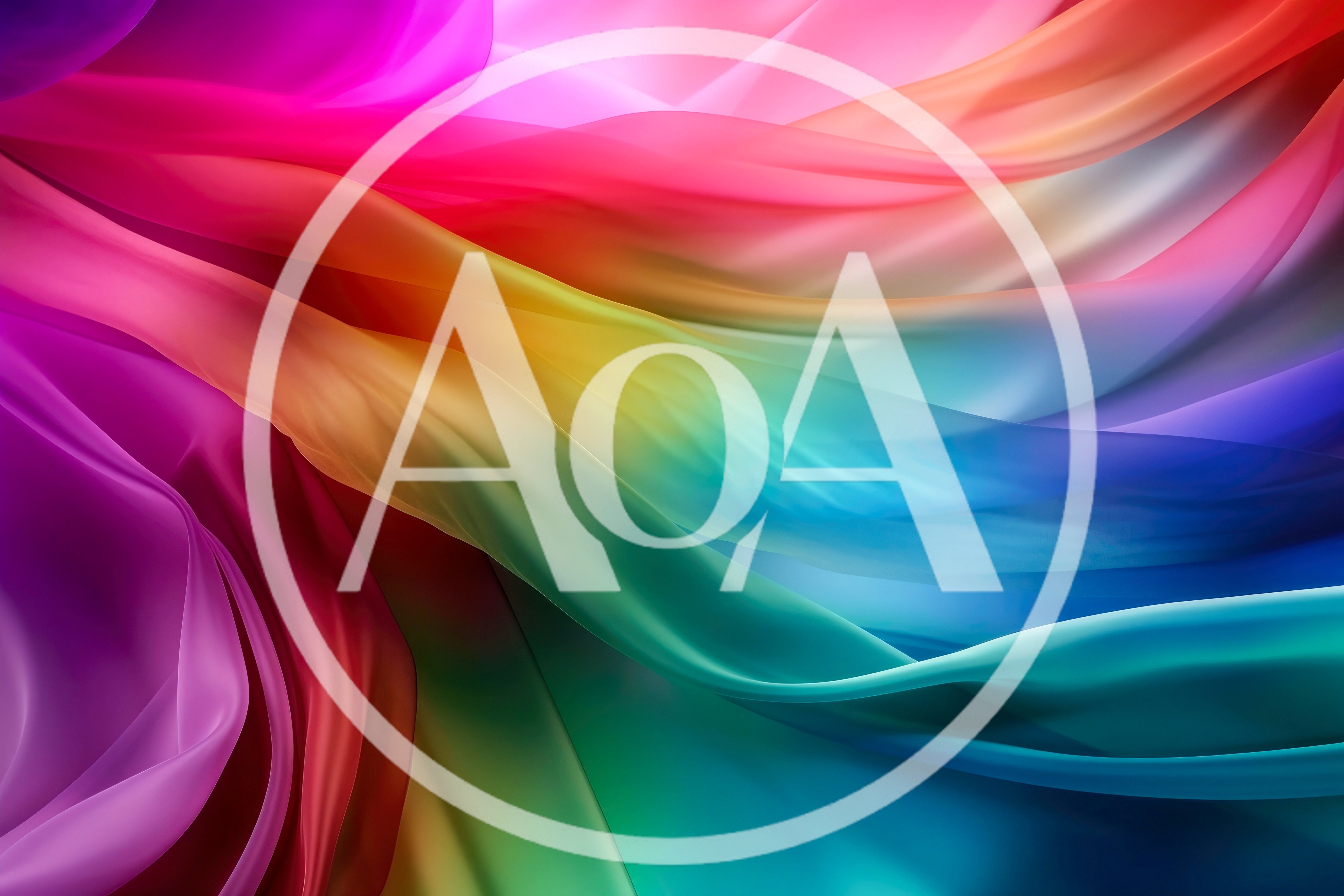 Abstract Rainbow Silk Fabric Flowing Background