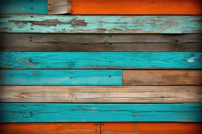 Rustic Multi Colored Painted Wooden Plank Wall Background