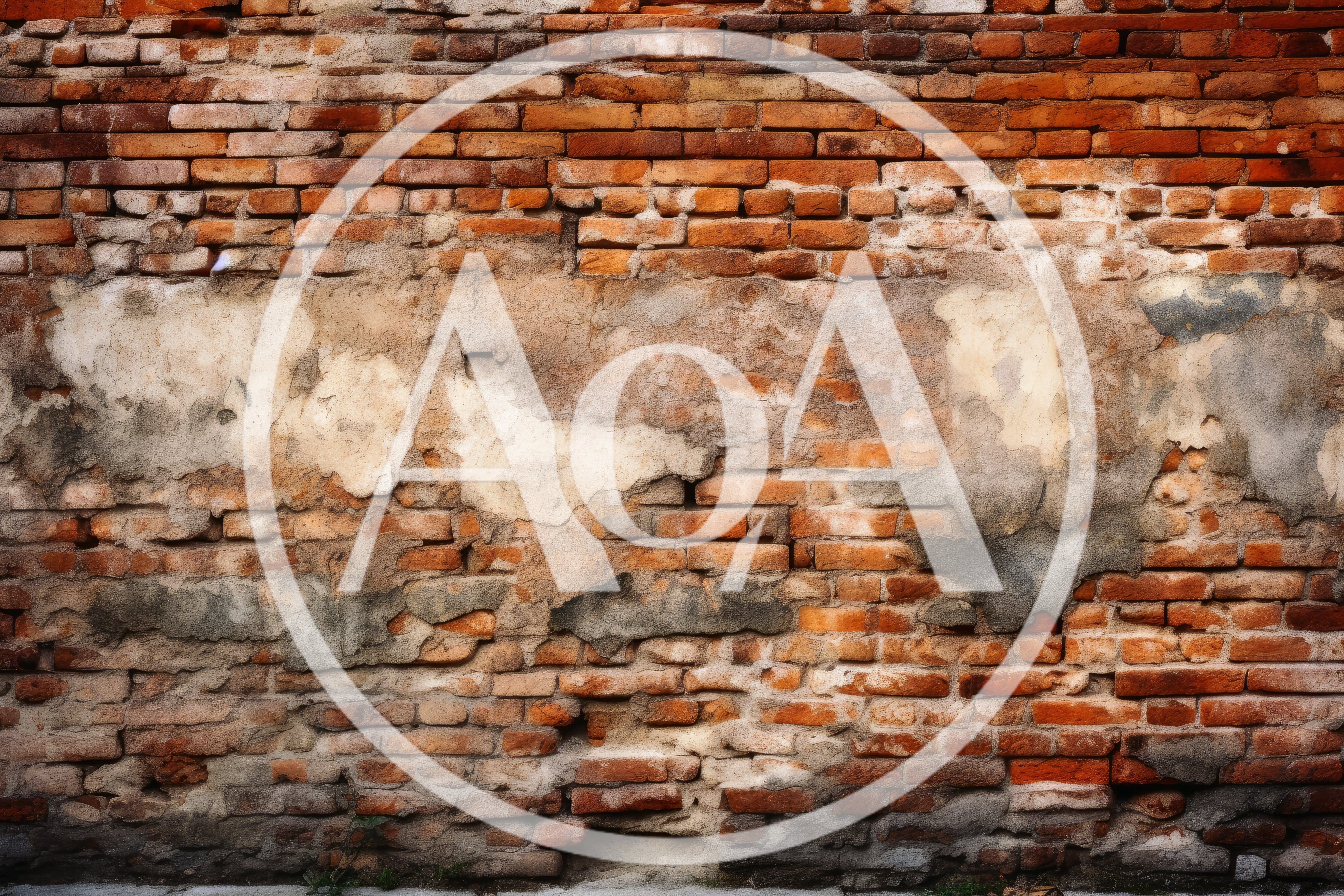 Weathered Red Brick Wall With Patches Of Plaster