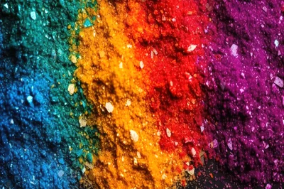 Vibrant Rainbow Colored Cosmetic Pigment Powder Texture