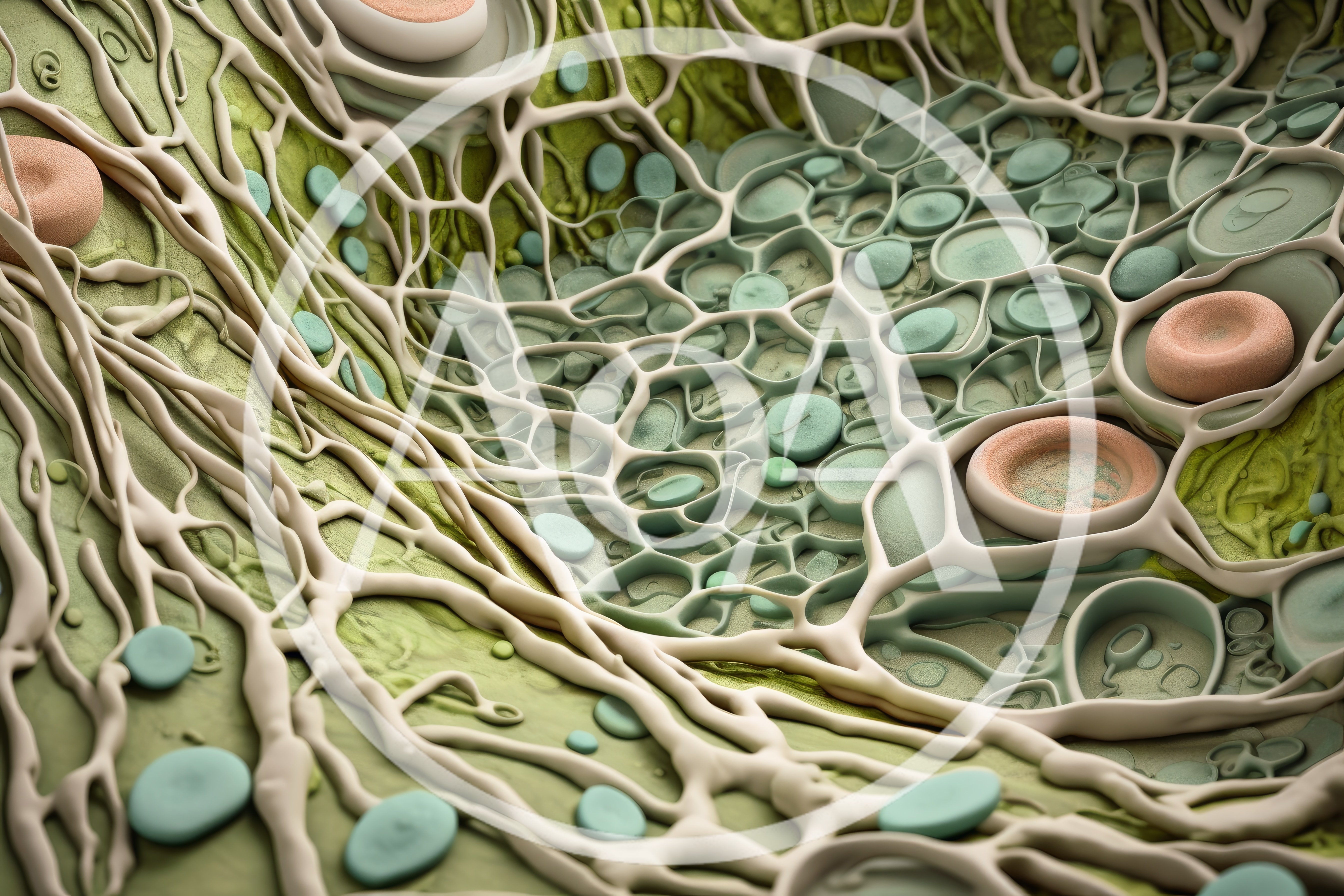 Microscopic View of Cellular Structures and Blood Cells
