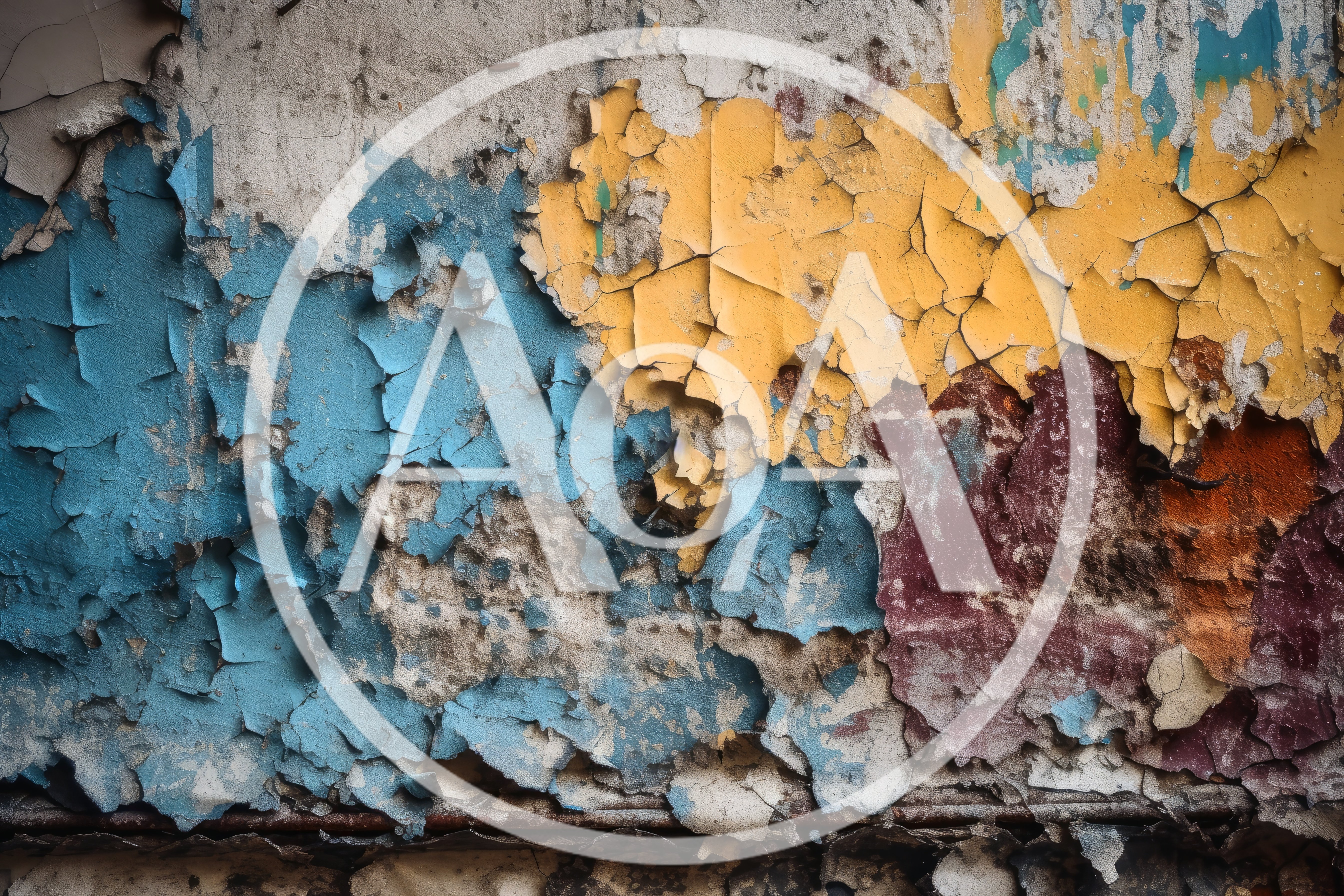 Peeling Layers Of Old Multi Colored Wall Paint