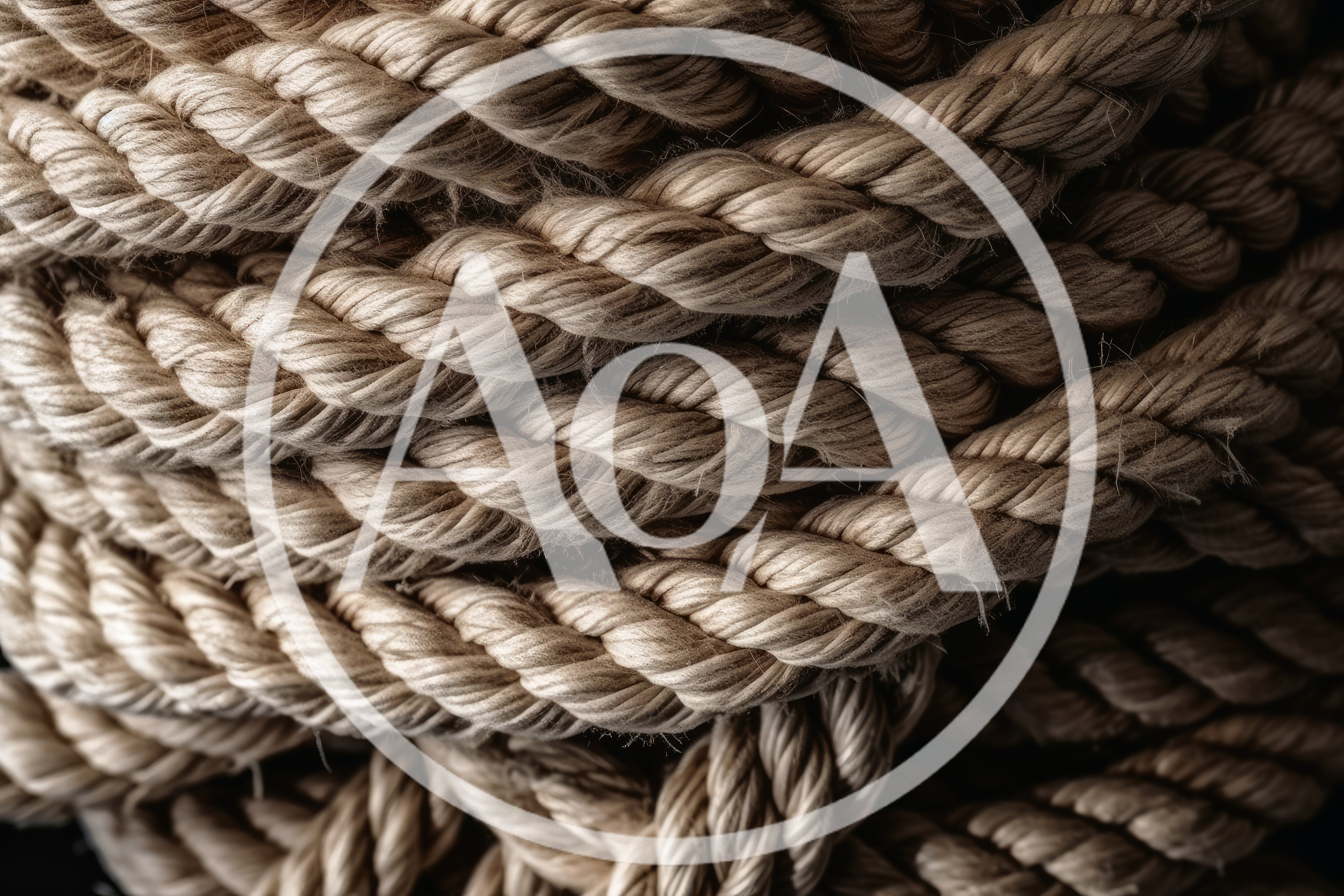 Close Up Of Thick Twisted Natural Fiber Rope