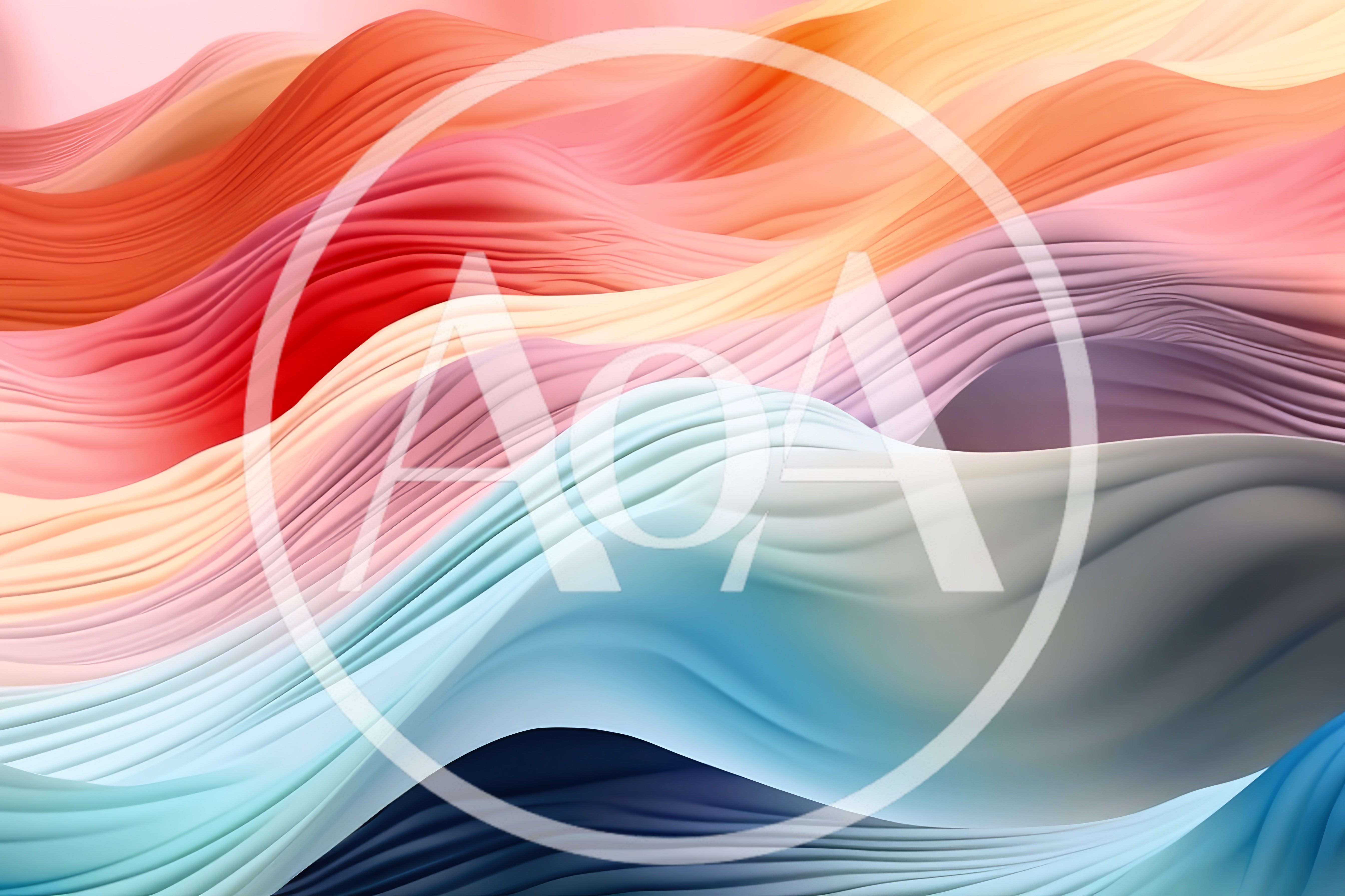 Abstract Flowing Waves Of Colorful Fabric Layers