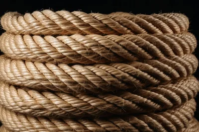 Coiled Thick Natural Fiber Rope Texture