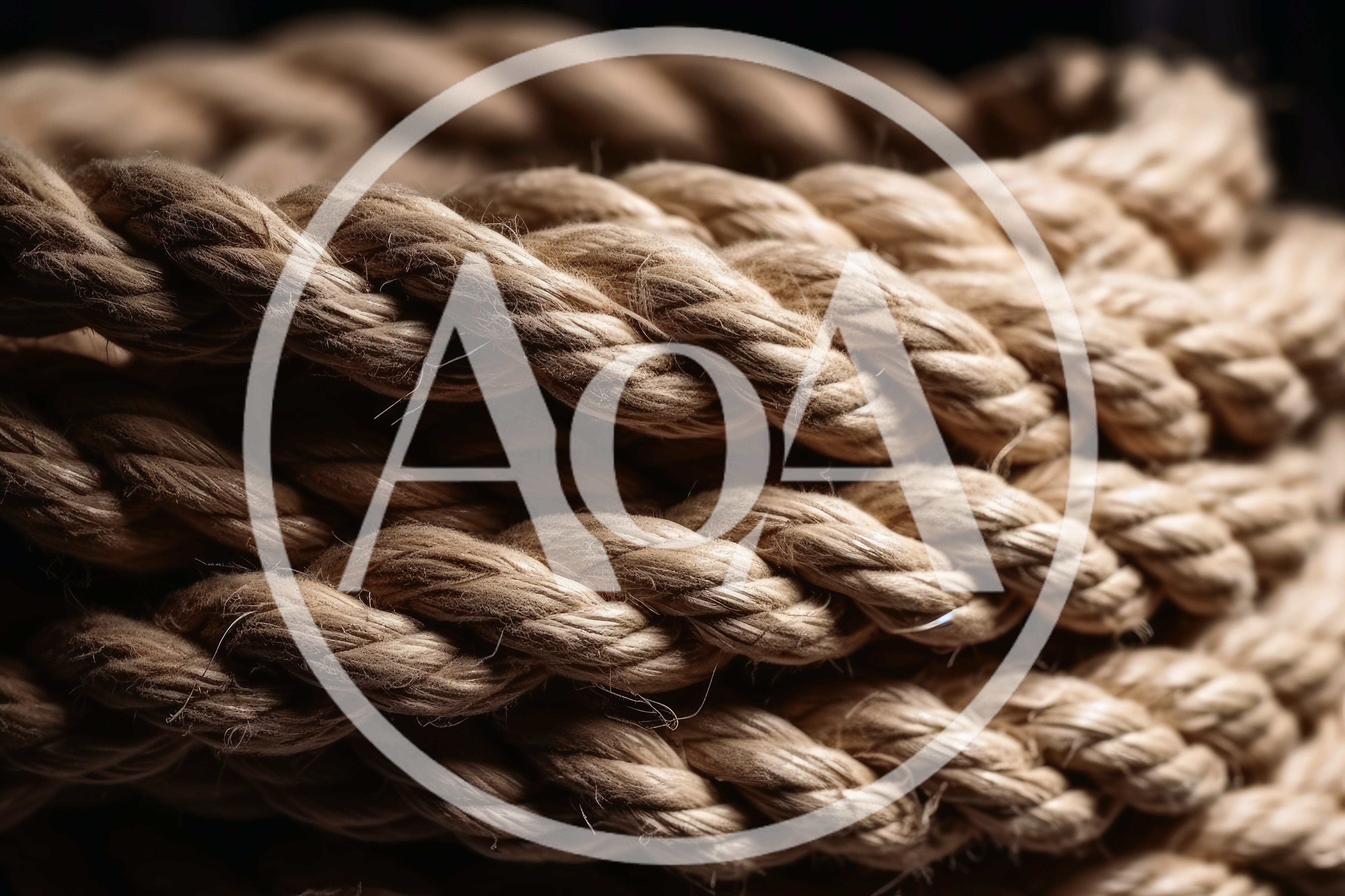 Coiled Natural Fiber Rope Texture Close Up