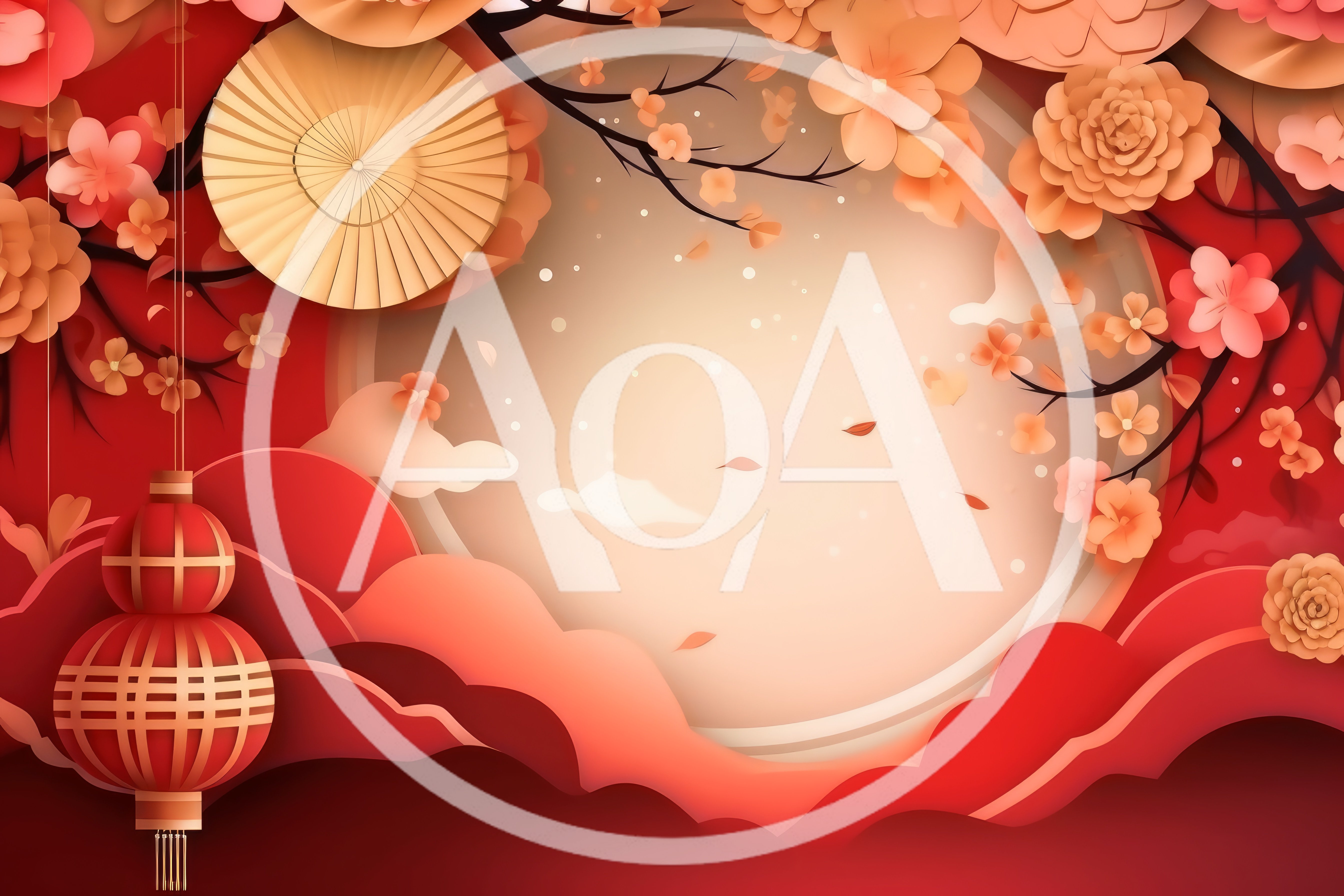 Paper Cut Style Chinese New Year Background