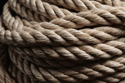 Coiled Thick Natural Fiber Rope Texture