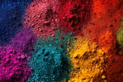 Vibrant Multicolored Glittering Cosmetic Pigment Powder Texture