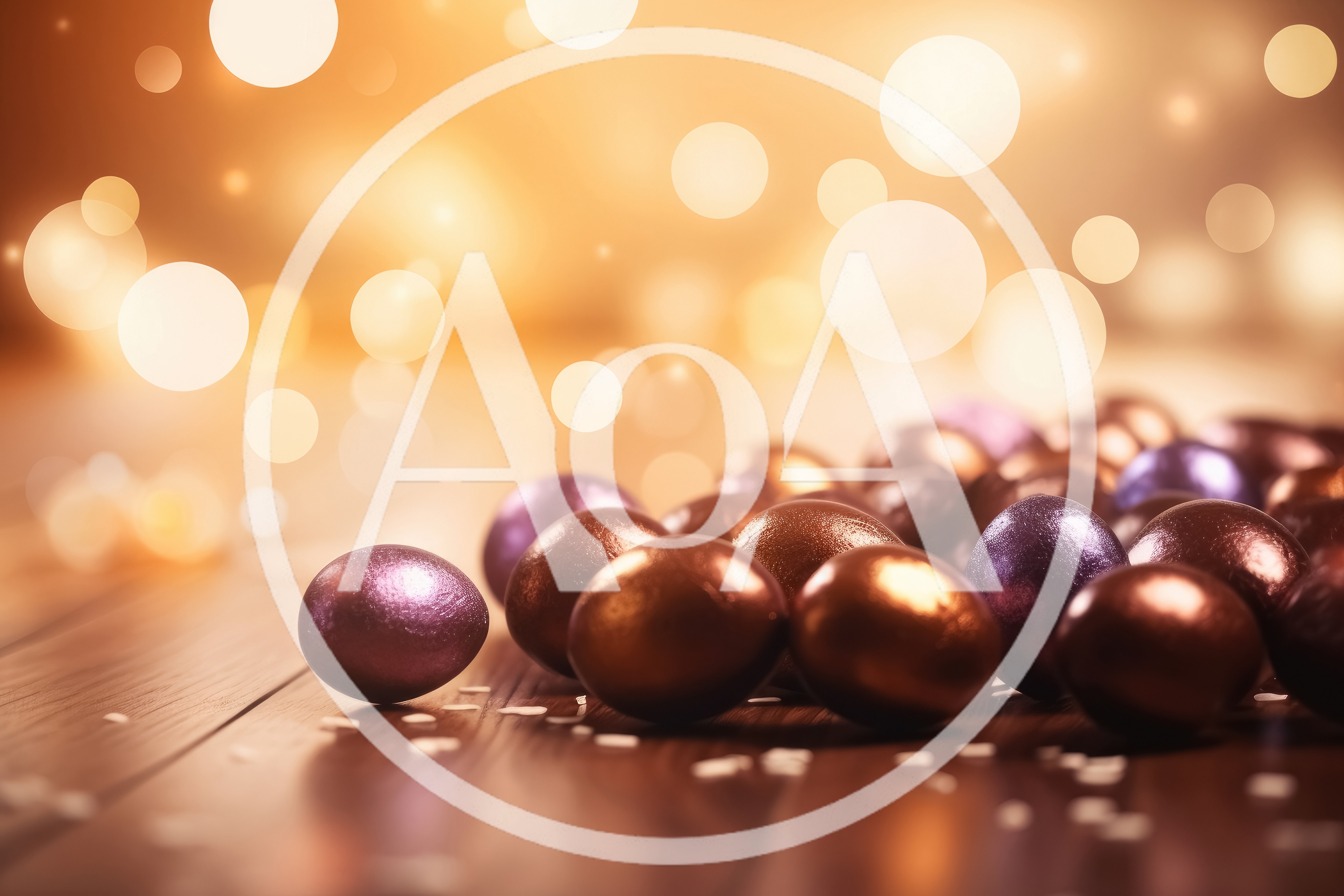 Metallic Easter Eggs On A Wooden Surface