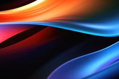 Abstract Fluid Waves With Vibrant Orange And Blue Gradients