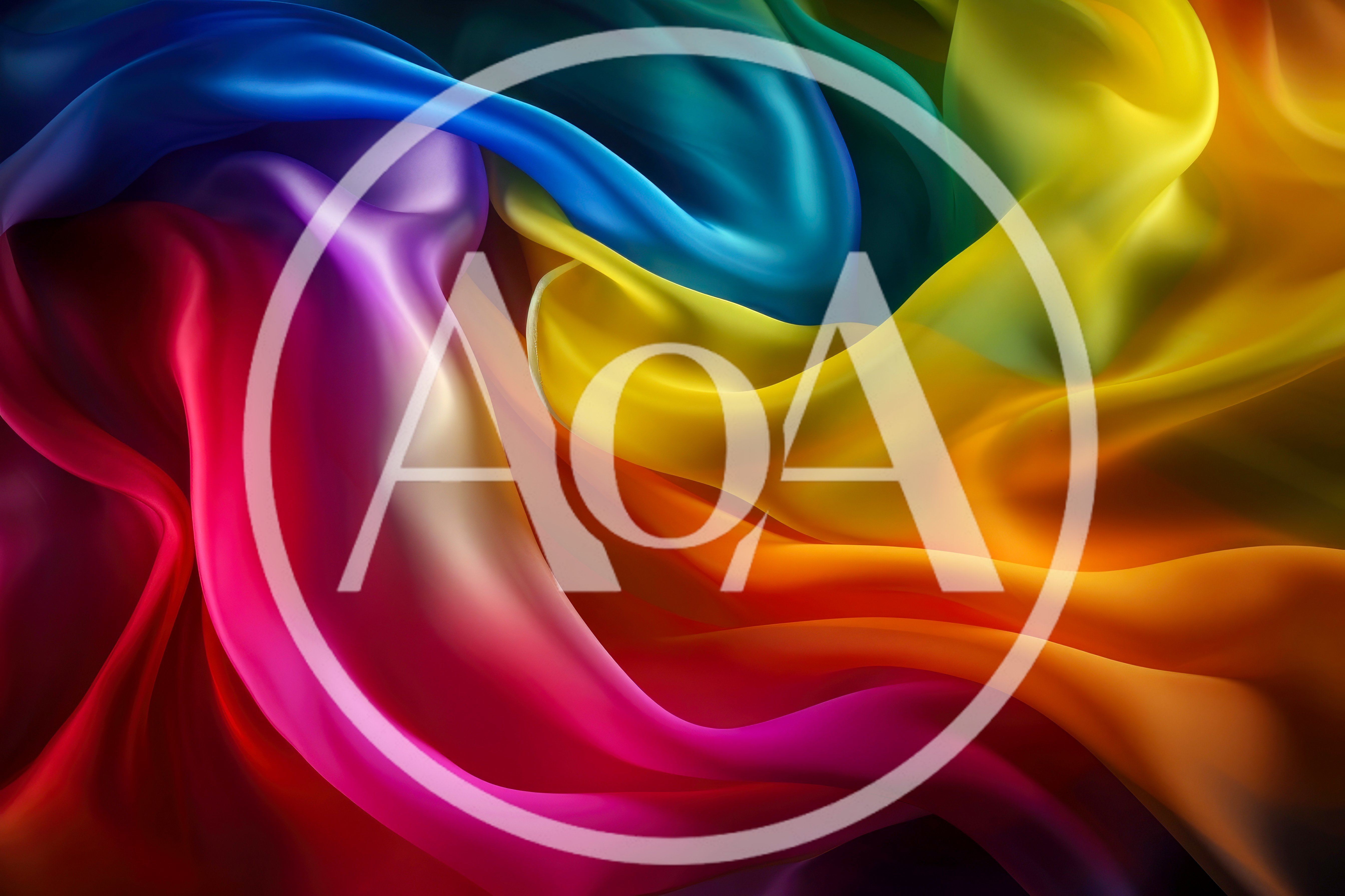 Abstract Rainbow Silk Fabric Flowing Background