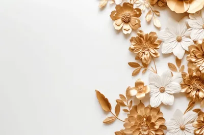 Elegant Gold And White Floral Decorative Arrangement