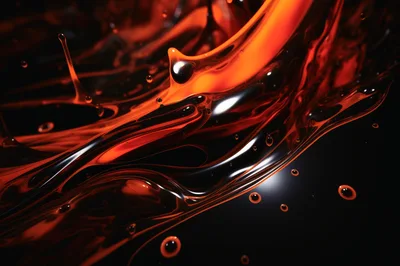 Abstract Liquid Flowing With Red And Black Tones