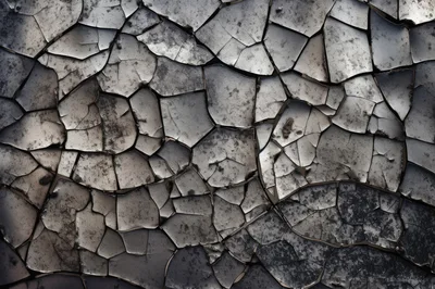 Cracked Gray Paint Texture on Weathered Surface