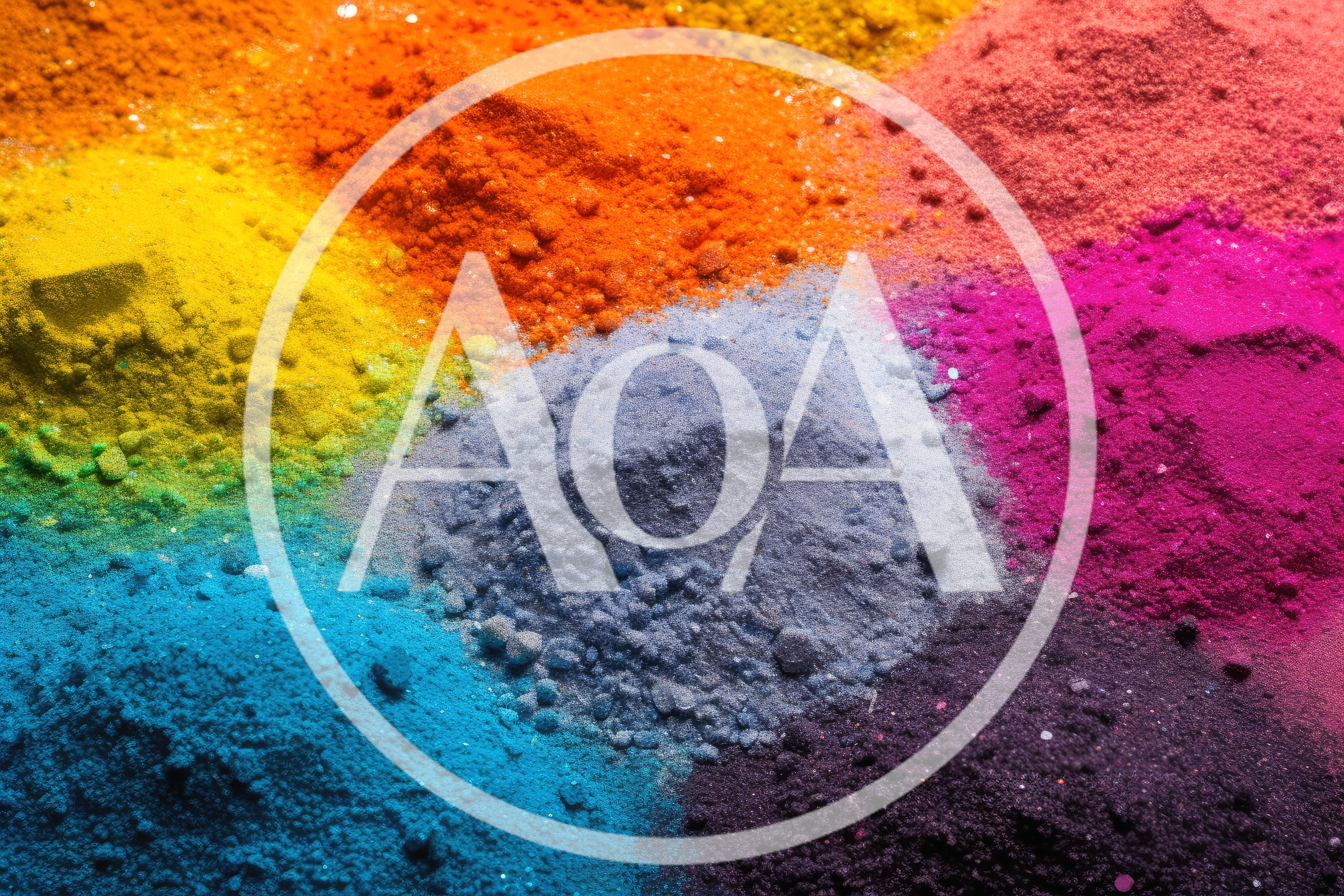 Vibrant Colored Powder Piles Arranged In A Circle