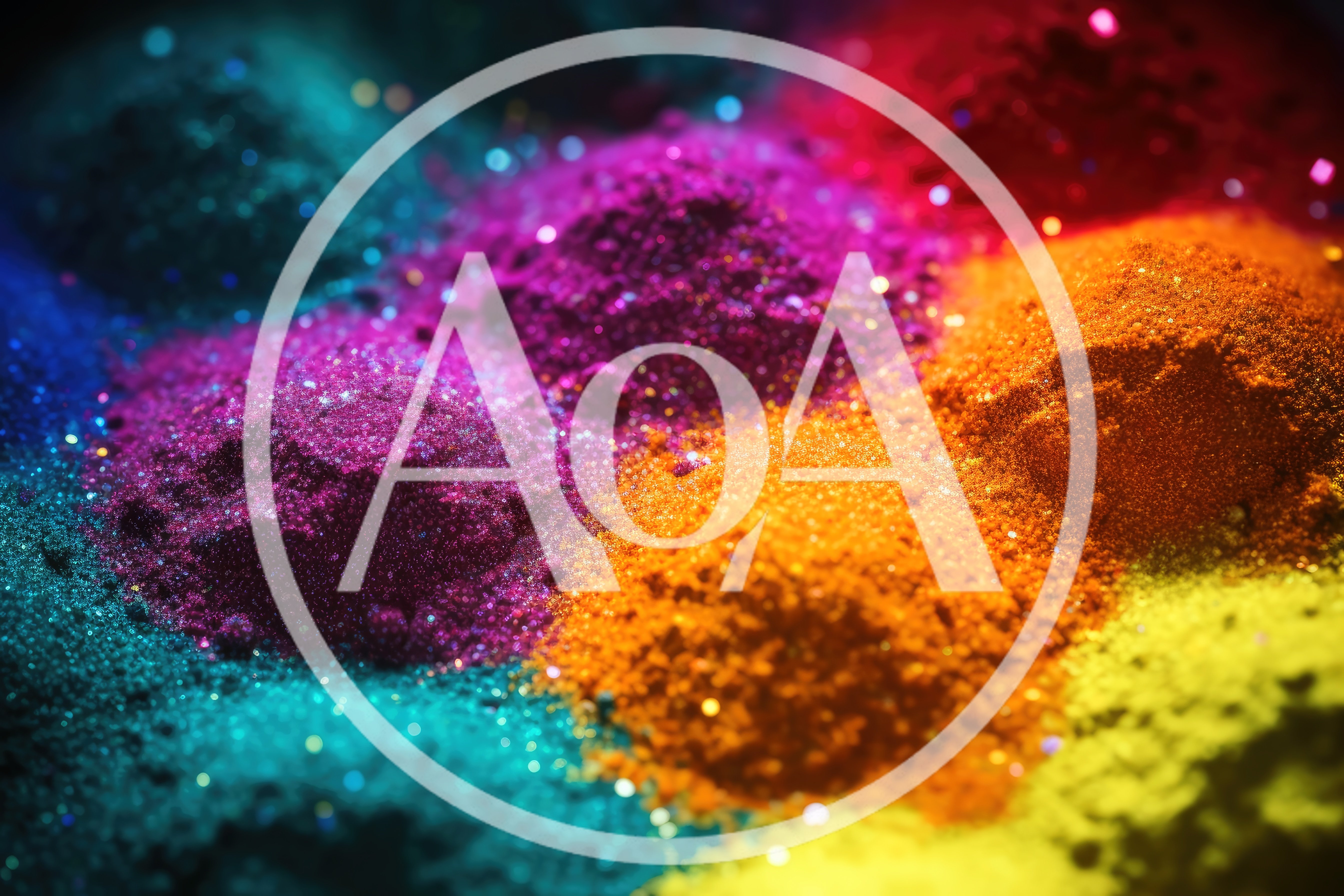 Vibrant Piles Of Colorful Glittering Cosmetic Pigment Powder