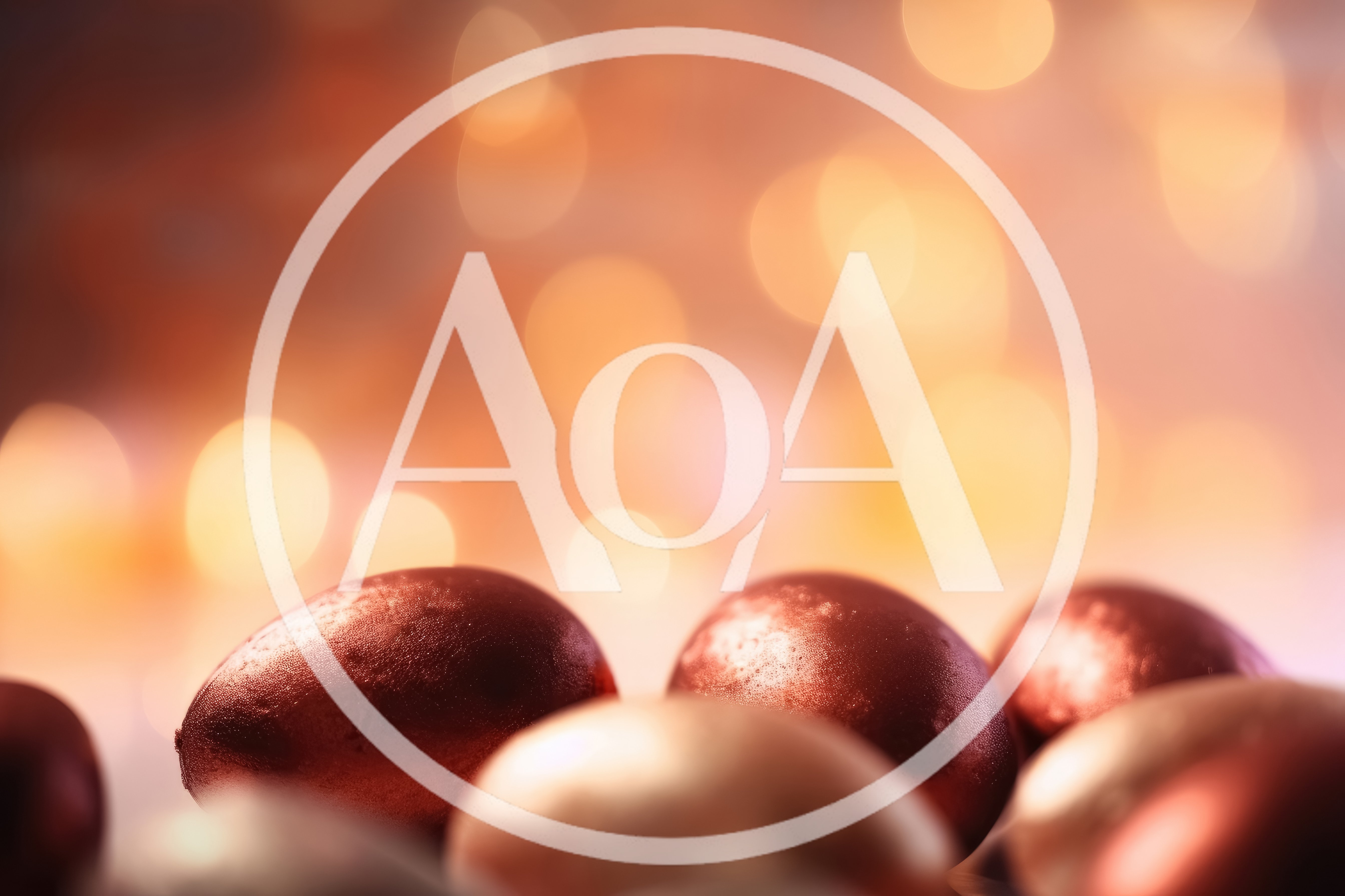 Metallic Red Easter Eggs With Bokeh Background